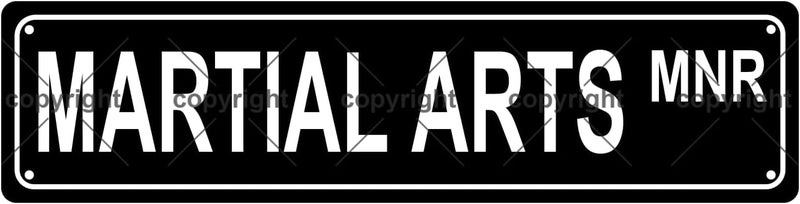 Aeontinity MARTIAL ARTS MNR Sports Metal Tin Street Sign Bar Cafe Garage Cave Home Room Wall Bathroom Farmhouse Garden Porch Patio Decor, 16 x 4 Inch - Image 1